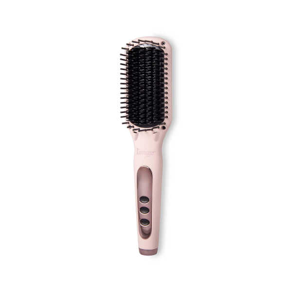 L'ange Hair Le Vite Hair Straightener Brush | Heated Hair Straightening Brush Flat Iron, Black