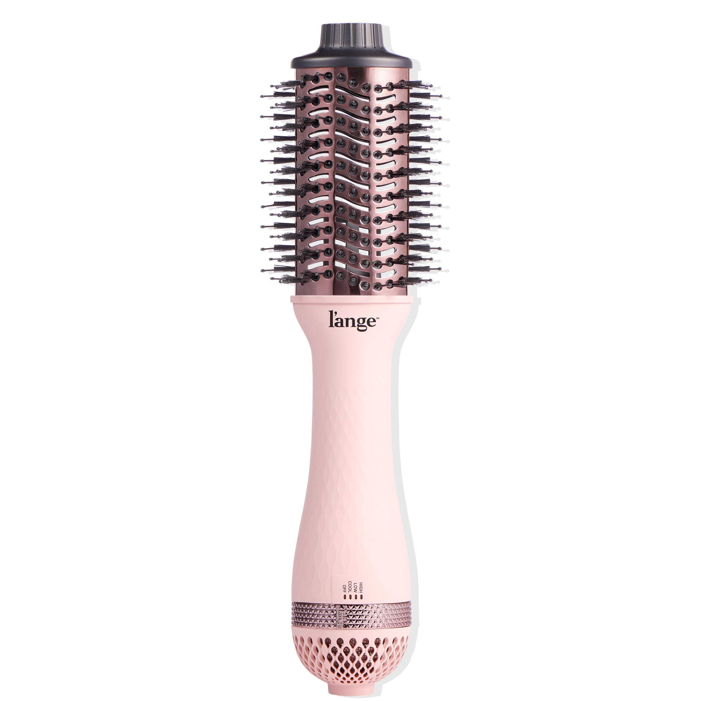L'ange Hair Le Volume 2-in-1 Titanium Blow Dryer Brush Blush Hot Air Brush with Oval Barrel