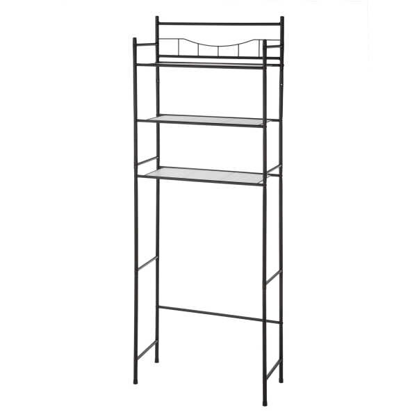 Mainstays 3-Shelf Over the Toilet Steel Freestanding Storage Shelf Unit, Silver, Holds up to 30 lb Capacity