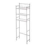 Mainstays 3-Shelf Over the Toilet Steel Freestanding Storage Shelf Unit, Silver, Holds up to 30 lb Capacity