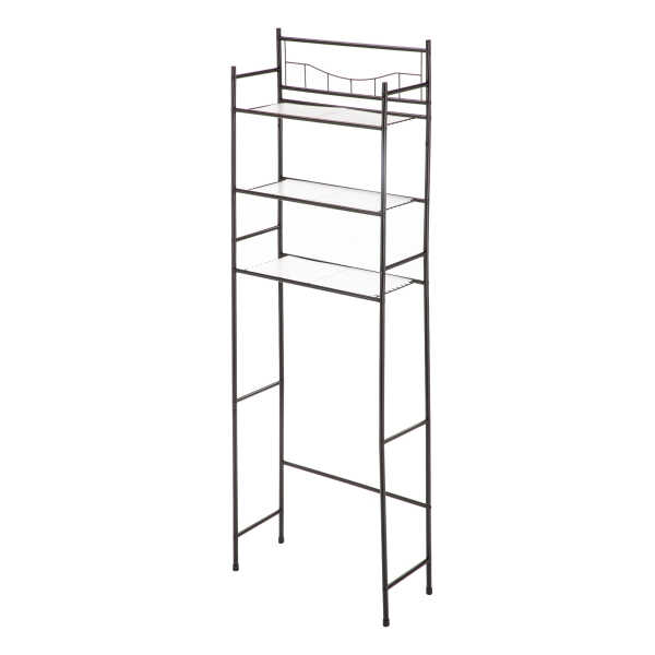 Mainstays 3-Shelf Over the Toilet Steel Freestanding Storage Shelf Unit, Silver, Holds up to 30 lb Capacity