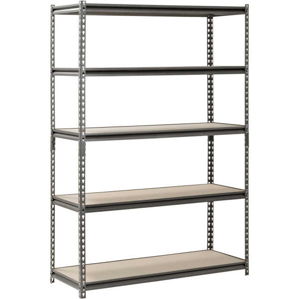 Muscle Rack 48"W x 18"D x 72"H 5-Shelf Steel Freestanding Shelves, Silver