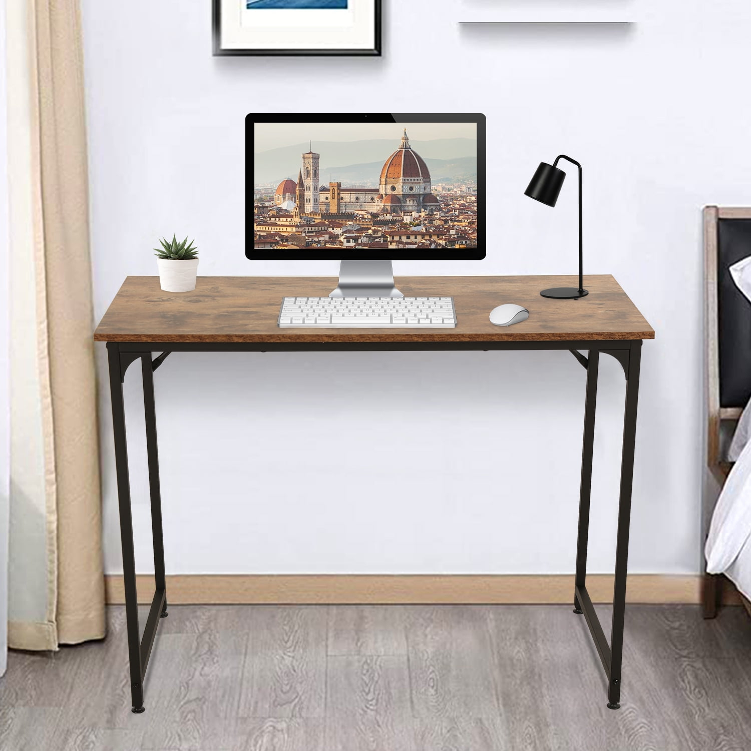 NiamVelo Computer Desk 40 inches Home Office Desk Modern Simple Style PC Desk with Sturdy Metal Frame for Adults & Kids, Vintage