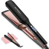 RACCOMB Professional Hair Straightener and Curler.Vibration Infrared Technology, Ceramic Tourmaline-Coated Plates Flat Iron,