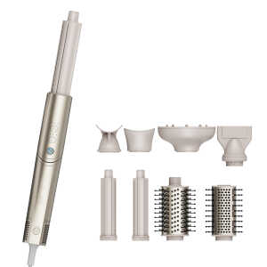 SKYSHALO 8-in-1 Hair Styling Tool, Ceramic 1.25-Inch Wand with 2 Barrels & 2 Brushes, 4 Nozzles for Various Styles, Suitable for