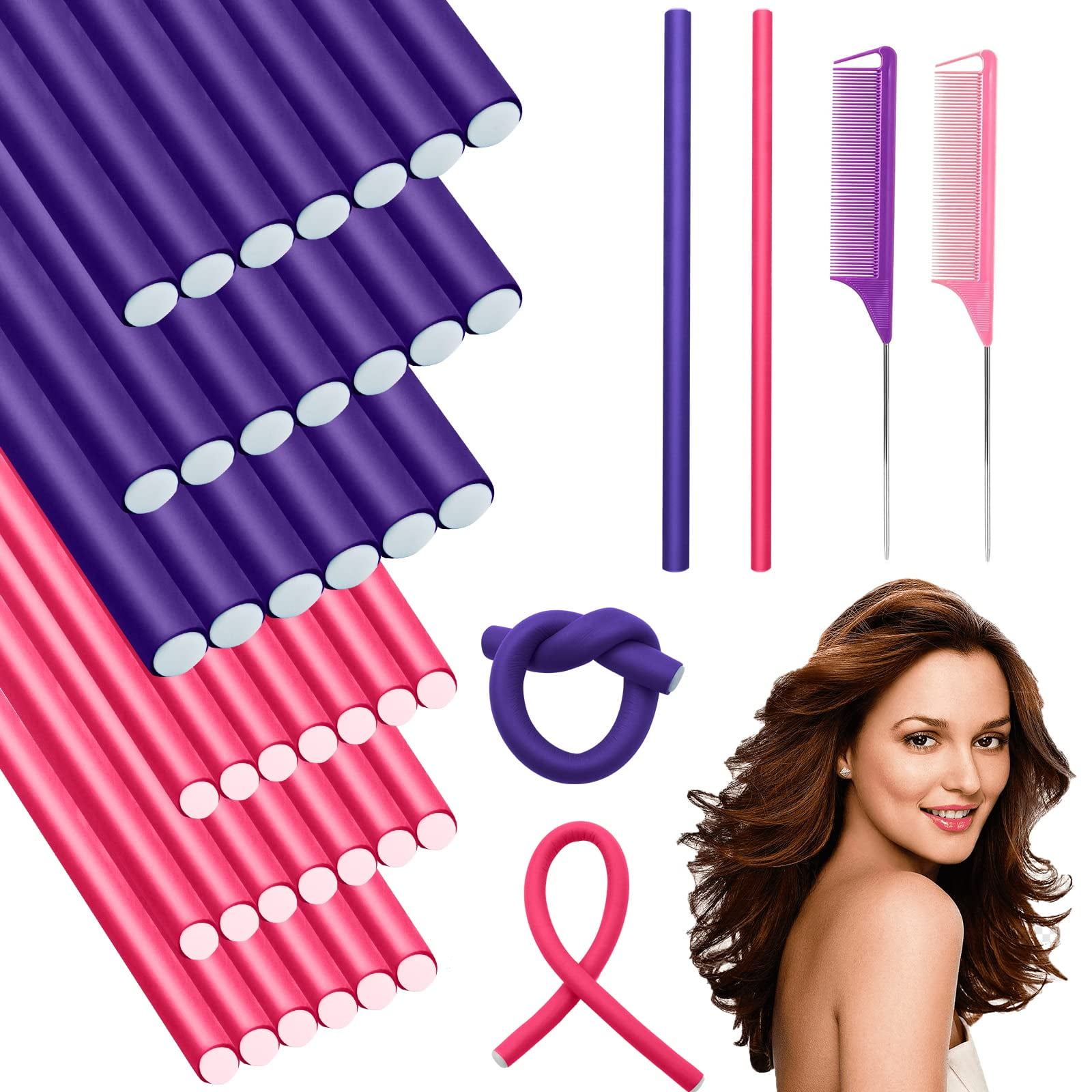 SPOKKI 42-Piece Flexible Curling Rods Kit with Flexi Rods