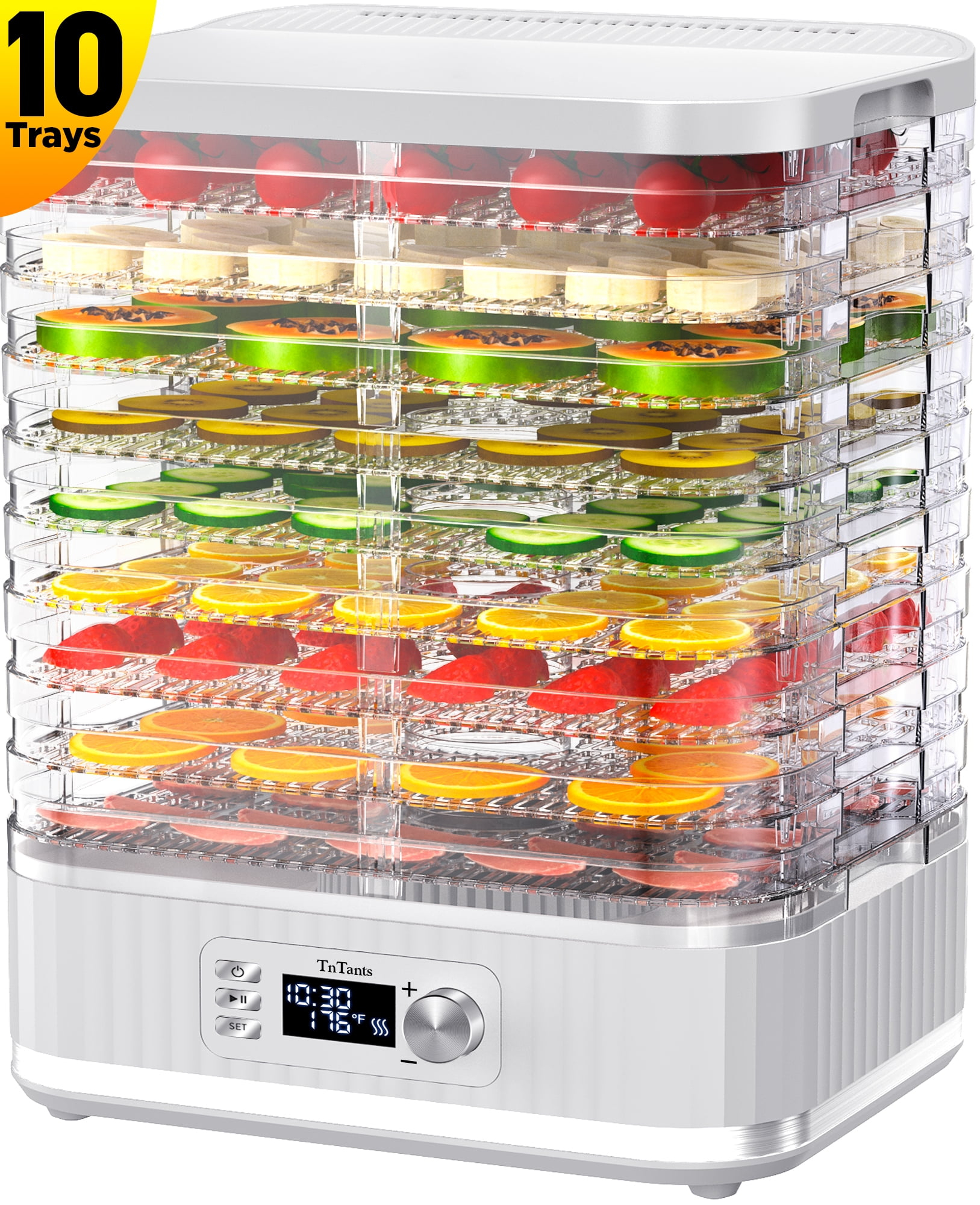 TNTANTS 9-Tray Food Dehydrator Machine, Dehydrator for Food and Jerky with 24H Timer and 95-176&8457 Temperature Control, for