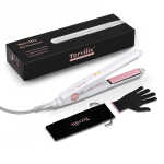 Terviiix 1/2'' Travel Hair Straightener for Heat Adjustable, Mini Portable Ceramic Flat Iron, Black