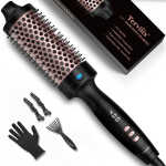 Terviiix 1.5" Thermal Brush, Ceramic Tourmaline Ionic Hair Curling Wand
