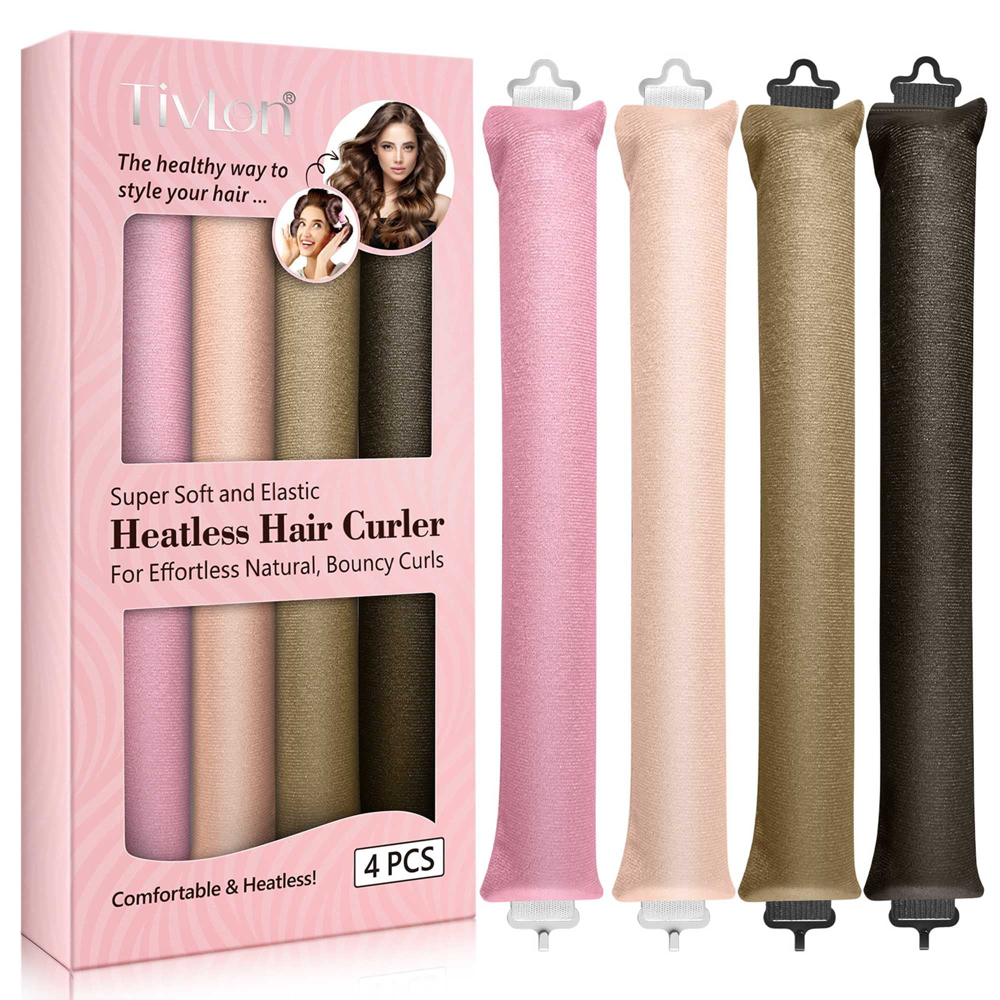 Tivlon Heatless Hair Curls, Heatless Curling Rods, No Heat - No Perm - No Damage to Hair - Overnight Curls Blowout, Heat Free