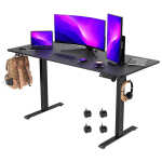 VVENACE Electric Standing Desk Height Adjustable Desk 48 x 24 inch 4 Memory Height Stand up Desk for Home Office, White