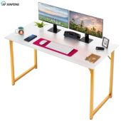 XF XINFENG 47.2 in Adult/Student/Office/Home Desks, Gold, White