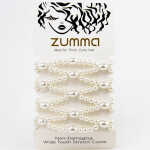 Zumma 3.5 inch Non-Damaging Stretch Comb for Women, White Pearl