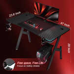 HLDIRECT 47 inch Gaming Desk, Ergonomic Gamer Table, Computer Table, Pc Workstation
