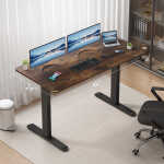 AIMEZO Electric Standing Desk, 48 x 24 inch Adjustable Height Desk with Whole-Piece Tabletop, Stand up Desk for Home Office