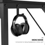 CONCETTA Computer Desk, 31 Inch with Storage Bag and Iron Hooks for Home, Office, Black