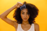 KAZMALEJE Kurls Plus Wide Tooth Pick Hair Comb, Cobalt