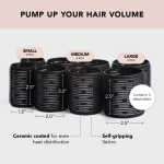 Kitsch Ceramic Thermal Compact 8-Piece Hair Rollers, Black