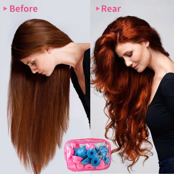 EEEkit 40pcs Magic Hair Rollers, Silicone Curlers Set, 20pcs Large and 20pcs Small, DIY Curling Hairstyle Tools