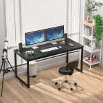 ZenSports 55 inch Large Computer Desk Home Office MDF Writing Desk Adult Workstation Black