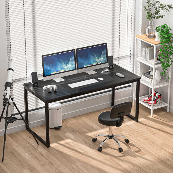 ZenSports 55 inch Large Computer Desk Home Office MDF Writing Desk Adult Workstation Black