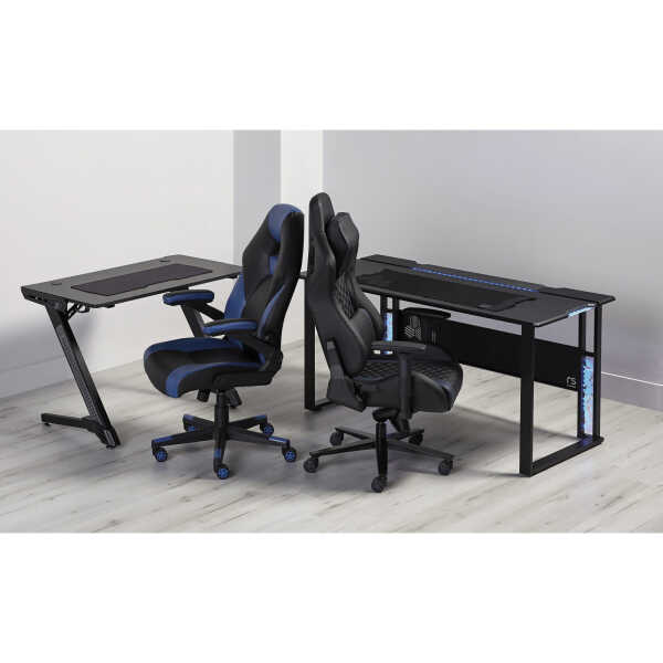 RS Gaming&trade Gaming Computer Desk RGB with 10 Acoustic Panels, Black