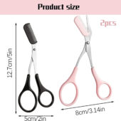 Eyebrow Scissors with Professional Stainless Steel Comb, Eye Trimmer Scissors with Mini Comb, Safety Design, Compact Size, for