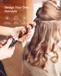 KIPOZI 5 in 1 Curling Iron Wand Set Hair Wand, Instant Heating, with 4 Ceramic Barrels and 1 Curling Iron Brush