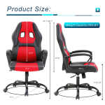 YRLLENSDAN Gaming Collection Z-Shaped Desk with Headphone Hook and Adjustable Feet, Blue