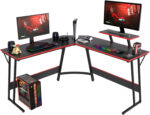 PayLessHere L Shaped Desk Corner Gaming Desk Computer Desk for Adults,Black,29"H