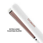 Conair Double Ceramic Flat Iron, 1.0-Inch, Straight & Shine, For All Hair Types and Textures, Rose Gold CS221N