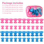 EEEkit 40pcs Magic Hair Rollers, Silicone Curlers Set, 20pcs Large and 20pcs Small, DIY Curling Hairstyle Tools