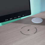 X Rocker Oka Adult Gaming Desk with RGB Lighting, White/Light Wood