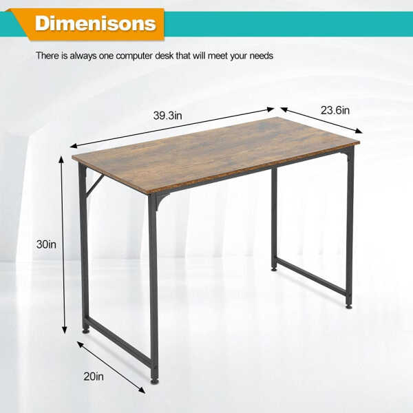 BestOffice 40" Computer Home Office Gaming Desk Desk Engineered Wood Shelves, Craft Desk Study Writing Table for Home