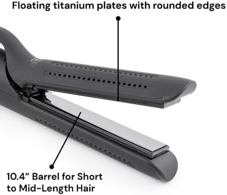 L'ange Hair Le Duo 360 Airflow Styler, Titanium Flat Iron Hair Straightener (Black)