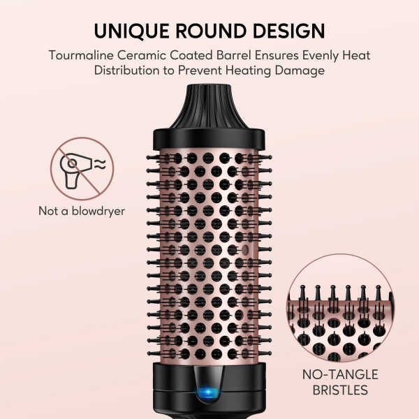 Terviiix 1.5" Thermal Brush, Ceramic Tourmaline Ionic Hair Curling Wand