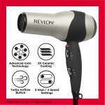 Revlon 1875W Turbo Ceramic + IONIC Hair Dryer, Gray