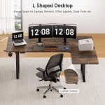 63x43 Inches L Shaped Standing Desk, Electric L Stand Up Desk with 4 Legs, Adjustable Height from 28-46 Inches for Home and