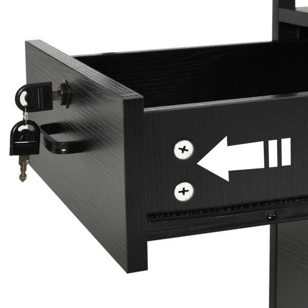 DWVO L Shaped Desk with Power Outlets & LED Lights, Reversible Computer Desk with Drawers & Storage Shelves, Large U Shaped