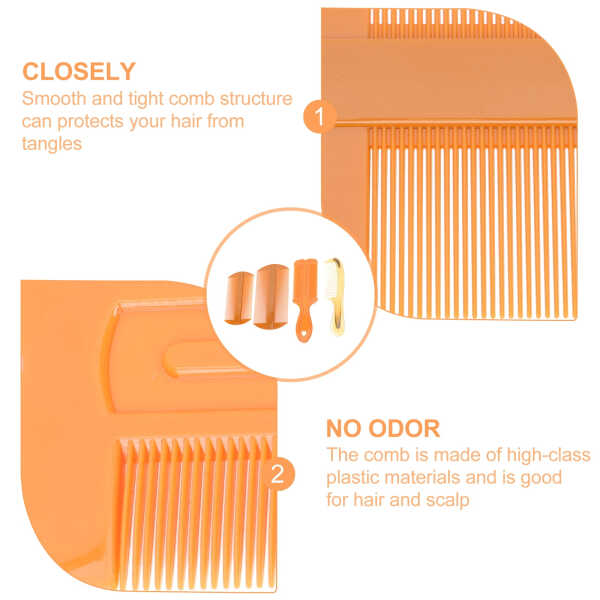 3pcs Double-sided Tooth Lice Combs Portable Hair Scalp Massaging Combs (Orange)