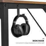 CONCETTA Computer Desk, 31 Inch with Storage Bag and Iron Hooks for Home, Office, Black