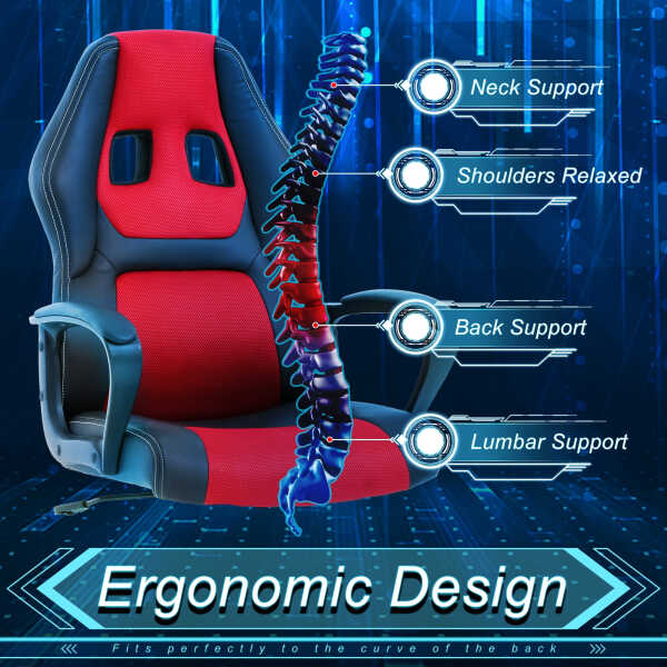 YRLLENSDAN Gaming Collection Z-Shaped Desk with Headphone Hook and Adjustable Feet, Blue