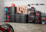 Hyper Tough Black Plastic 4-Tier 56.2" H x 30"" W x 13.8" D, 280lb Total Capacity