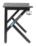 Studio Designs Saga Black Metal Gaming Desk with Cup Holder