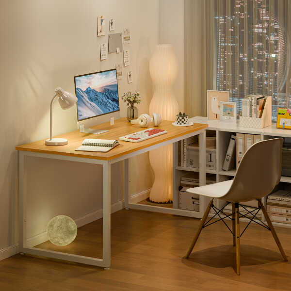 ZenSports 47-inch Home Office Computer Desk Modern Large MDF Study Desk Black