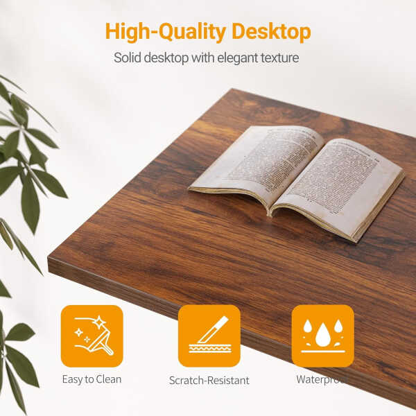 DESINO 40 Inch L-Shaped Computer Desk with Storage Shelves Home Office Corner Desk Study Writing Table, Black