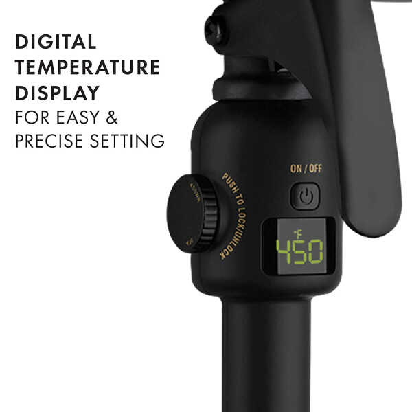 Hot Tools Pro Artist 24K Gold Digital 3 Barrel Hair Waver | Long Lasting Defined Waves (Jumbo Size) C30
