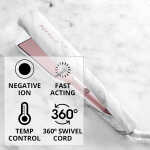 FoxyBae White Marble Rose Gold Flat Iron - Ceramic Tourmaline Technology - Hair Straightener with Negative Ions - Straightens &