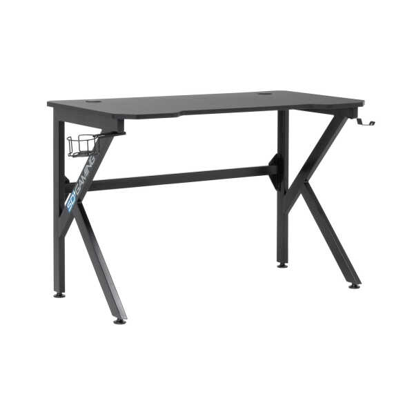 Studio Designs Saga Black Metal Gaming Desk with Cup Holder