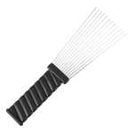 Unique Bargains 2Pcs Metal Hair Pick Afro Comb for Curly Hair Afro Picks Hairdressing Styling Tool Black 9.05"x2.75"